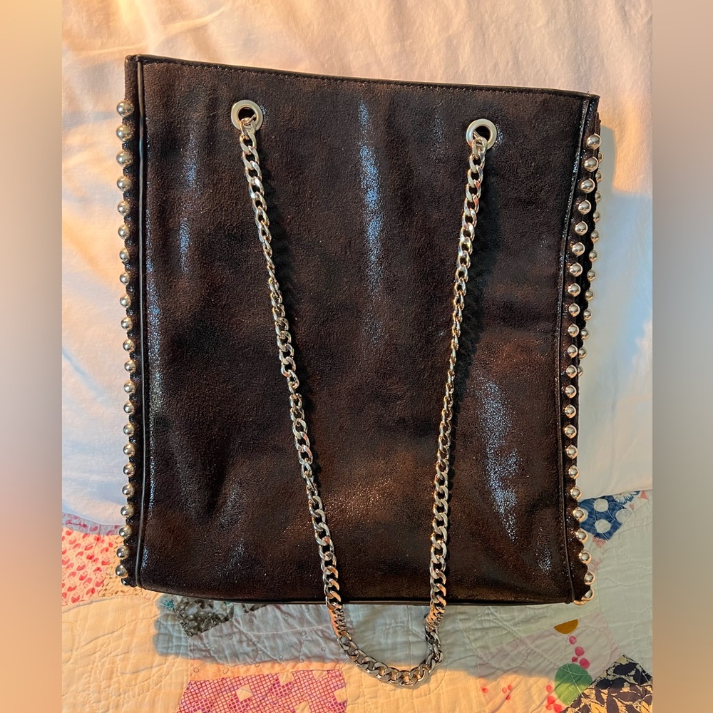 Frank Lyman Chic Black Chain Strap Shoulder Bag